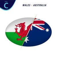 Rugby Wettbewerb Wales v Australien . Rugby gegen Symbol. vektor