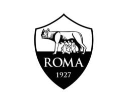 som roma klubb logotyp symbol svart serie en fotboll calcio Italien abstrakt design vektor illustration