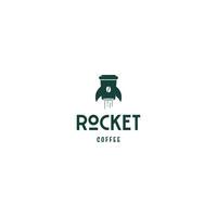 Rakete kombinieren mit Kaffee Bohne Logo Design gut zum Ihre Cafe Geschäft vektor