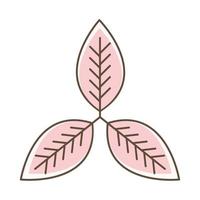 rosa Blätter isoliert vektor