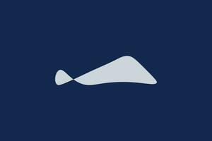 kreativ und Fachmann minimalistisch Hügel und Fisch Logo Design Vorlage auf Blau Hintergrund vektor