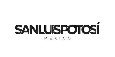 san Luis potosi im das Mexiko Emblem. das Design Eigenschaften ein geometrisch Stil, Vektor Illustration mit Fett gedruckt Typografie im ein modern Schriftart. das Grafik Slogan Beschriftung.