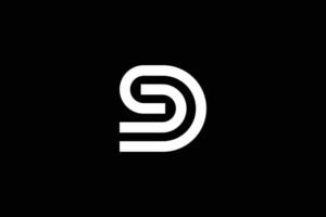 kreativ und Fachmann Initiale Brief s d Logo Design Vorlage auf schwarz Hintergrund vektor
