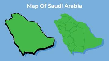 Vektor Saudi Arabien 3d Karte einstellen einfach eben Illustration