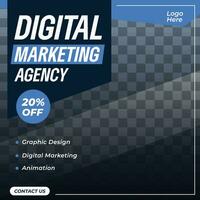 digital marknadsföring byrå social media posta företag marknadsföring blå baner mall vektor