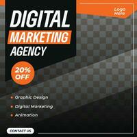 digital marknadsföring byrå social media posta företag marknadsföring orange baner mall vektor