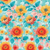 ai generieren Blumen- nahtlos Muster Digital drucken Muster Design Textil- Digital drucken vektor