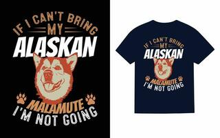 Alaska malamute Hund T-Shirt Design, Typografie, Vektor, t Hemd vektor