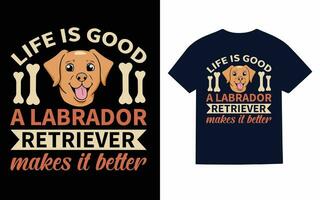 Labrador Retriever Hund T-Shirt Design, Typografie, Vektor, t Hemd vektor