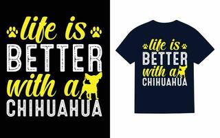 Chihuahua Hund T-Shirt Design, Typografie, Vektor, t Hemd vektor