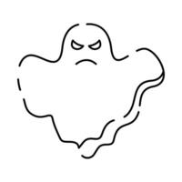 halloween spöke linje ikon. andlig flygande karaktär. svart översikt halloween symbol. vektor illustration isolerat på vit bakgrund. lura eller behandla och skrämmande.