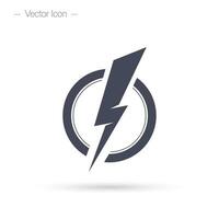blixt- bult ikon. elektrisk kraft vektor logotyp design element.