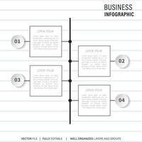 4 Schritte Prozess modern Infografik Diagramm vektor