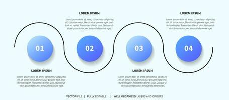 element infographic aning cirkel färgrik med 4 steg vektor