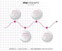 Infografik Vorlage zum Geschäft. 4 Schritte modern Zeitleiste Diagramm mit Straße Reise Konzept, Präsentation Vektor Infografik.