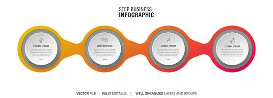 Infografik Vorlage mit 4 Schritte oder Optionen. Vektor