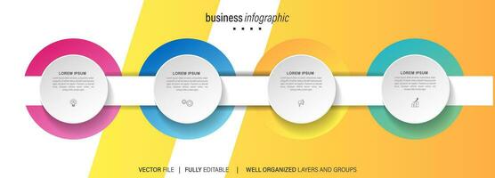 steg affärsdata visualisering tidslinje process infographic malldesign med ikoner vektor