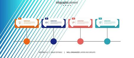 Wachstum Gelegenheit Infografik Diagramm Design Vorlage. editierbar Infochart mit Symbole. Anleitung Grafik mit 4 Schritt Reihenfolge. visuell Daten Präsentation. Luft, Fröhliches Wetter ohne Schriftarten benutzt vektor