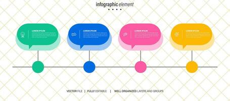 modern 3d Infografik Vorlage mit 4 Schritte. Geschäft Kreis Vorlage mit Optionen zum Broschüre, Diagramm, Arbeitsablauf, Zeitleiste, Netz Design. Vektor eps 10