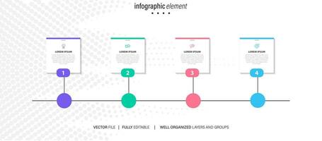 abstrakt Elemente von Graph Infografik Vorlage mit Etikett, integriert Kreise. Geschäft Konzept mit 4 Optionen. zum Inhalt, Diagramm, Flussdiagramm, Schritte, Teile, Zeitleiste Infografiken, Arbeitsablauf Layout vektor