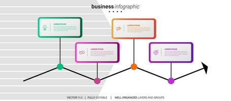Infografik Design Vorlage. Zeitleiste Konzept mit 4 Schritte vektor