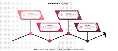 fyra text låda infographic element. företag mall för presentation. vektor begrepp med 4 alternativ eller steg.
