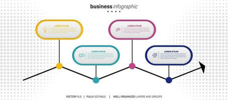 Geschäft Infografik Element mit 4 Optionen, Schritte, Nummer Vektor Vorlage Design