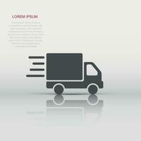frakt snabb ikon i platt stil. leverans lastbil vektor illustration på isolerat bakgrund. uttrycka logistisk tecken företag begrepp.