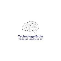 Gehirn Logo mit Technologie Design vektor