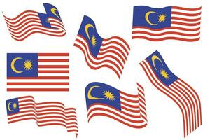 Vektor einstellen Flagge und Band malaysisch