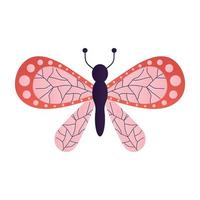 schöner Schmetterling mit einer rosa und roten Farbe vektor