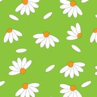 vit blommig mönster med blomma kronblad på en grön bakgrund. vektor