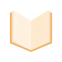 offenes Buch mit orangem Einband vektor
