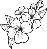 Gliederung drucken mit Blüten Primel Blume, Primel Strauß Blätter, und Knospen, Primel Blume tätowieren Zeichnung. Primel Blumen Illustration Färbung Seite zum Kinder vektor