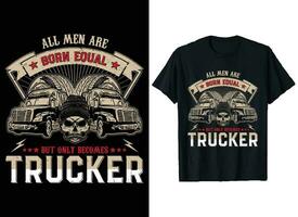 LKW Treiber Vektor T-Shirt Design Grafik, Trucker mit Schädel Vektor Vorlage, T-Shirt Entwürfe, amerikanisch Benutzerdefiniert LKW Liebhaber t Hemd Design