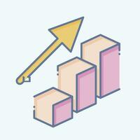 Symbol Bar Diagramm. verbunden zu 3d Visualisierung Symbol. Gekritzel Stil. einfach Design editierbar. einfach Illustration vektor