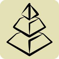 ikon pyramid Diagram. relaterad till 3d visualisering symbol. hand dragen stil. enkel design redigerbar. enkel illustration vektor
