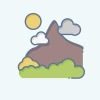 ikon berg. relaterad till alaska symbol. klotter stil. enkel design redigerbar. enkel illustration vektor