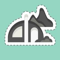 Aufkleber Linie Schnitt Camping. verbunden zu Alaska Symbol. einfach Design editierbar. einfach Illustration vektor