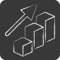 Symbol Bar Diagramm. verbunden zu 3d Visualisierung Symbol. Kreide Stil. einfach Design editierbar. einfach Illustration vektor