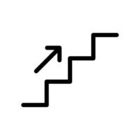 Treppe oben Zeichen Symbol im Linie Stil Design isoliert auf Weiß Hintergrund. editierbar Schlaganfall. vektor