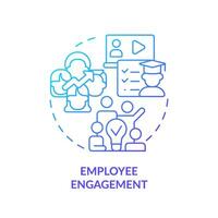 Blau Gradient Mitarbeiter Engagement Symbol Konzept, isoliert Vektor, nachhaltig Büro dünn Linie Illustration. vektor