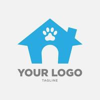 hund hus minimalistisk vektor logotyp design element