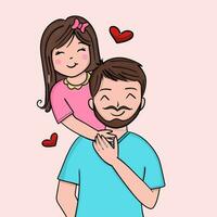 far och dotter teckning illustration vektor