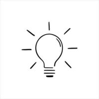 handgemalt Licht Birne, Idee Zeichen, Lösung, Denken Konzept vektor
