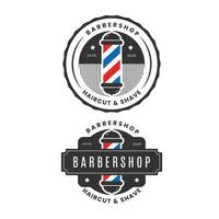 Vintage Barbershop-Logo-Vektorvorlage vektor