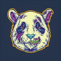 mardrömmar nyckfull skrämmande panda huvud zombie vektor illustrationer för din arbete logotyp, handelsvaror t-shirt, klistermärken och märka mönster, affisch, hälsning kort reklam företag företag