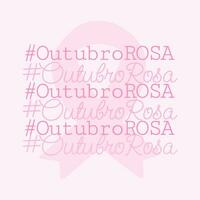 baner i portugisiska för sammansättning oktober rosa bröst cancer förebyggande Brasilien vektor