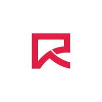 brev r pil linje geometrisk röd logotyp vektor