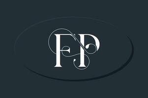 fp Brief Kennzeichen Ligatur Logo Design Konzept vektor